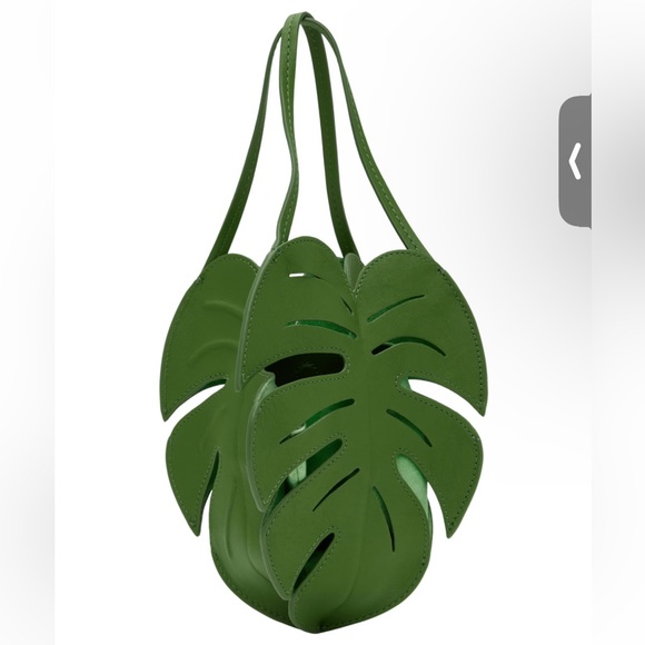 STAUD GREEN LEATHER PALM LEAF BAG - Picture 2 of 6